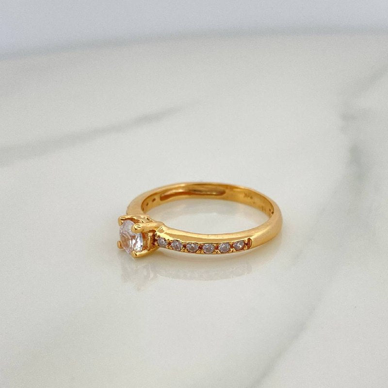 Anillo Solitario Churumbela 2.8gr / T6 3/4 / 1 in / Oro Amarillo 18K $