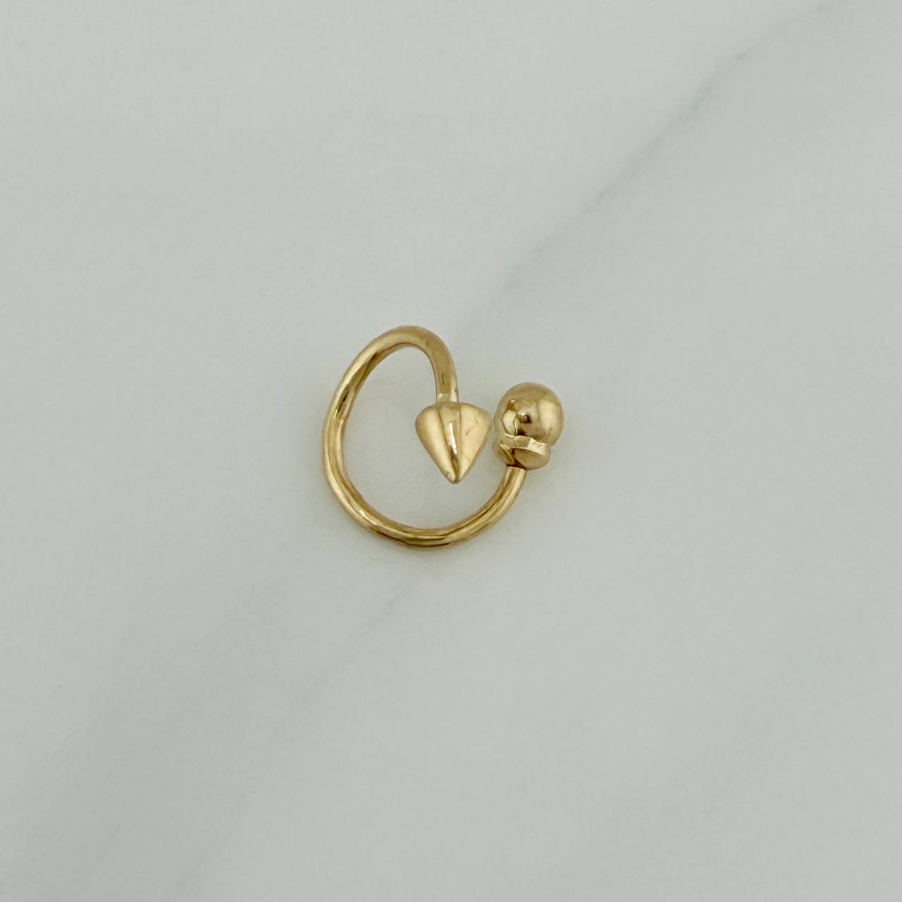 Double Spiral Piercing 0.6 g / 1/2 in 18K Yellow Gold