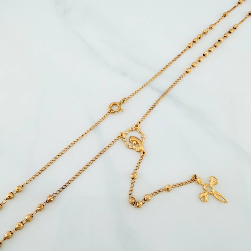 Miraculous Virgin Rosary 8.1 g / 23 1/2 in / 3 mm 18K Yellow Gold