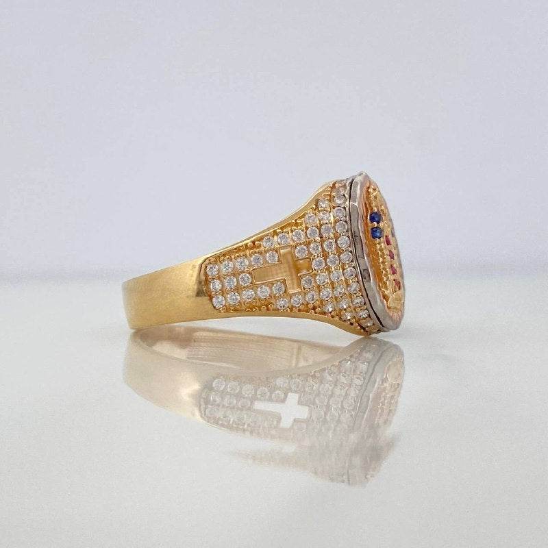 Anillo Virgen Guadalupe 4.6 g / T8 1/2 Tres Oros 18K