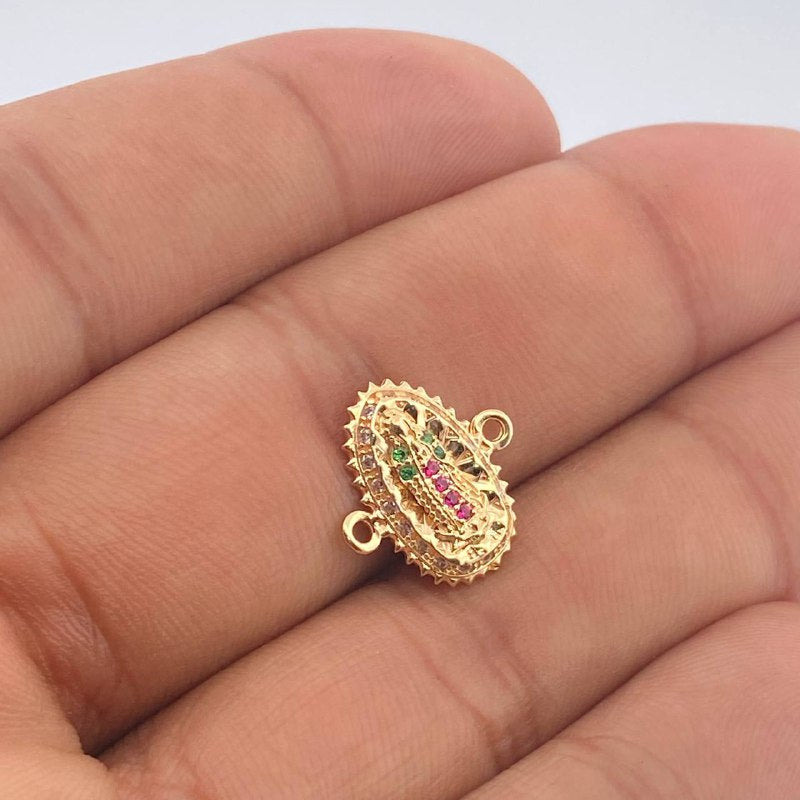 Herraje Virgen De Guadalupe 1.4gr / 1/2 in / Oro Amarillo 18K &