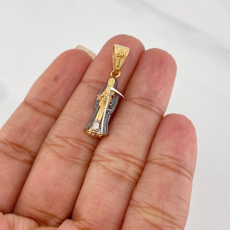 Dije Santa Muerte 2.5 g / 1 1/4 in Tres Oros 18K
