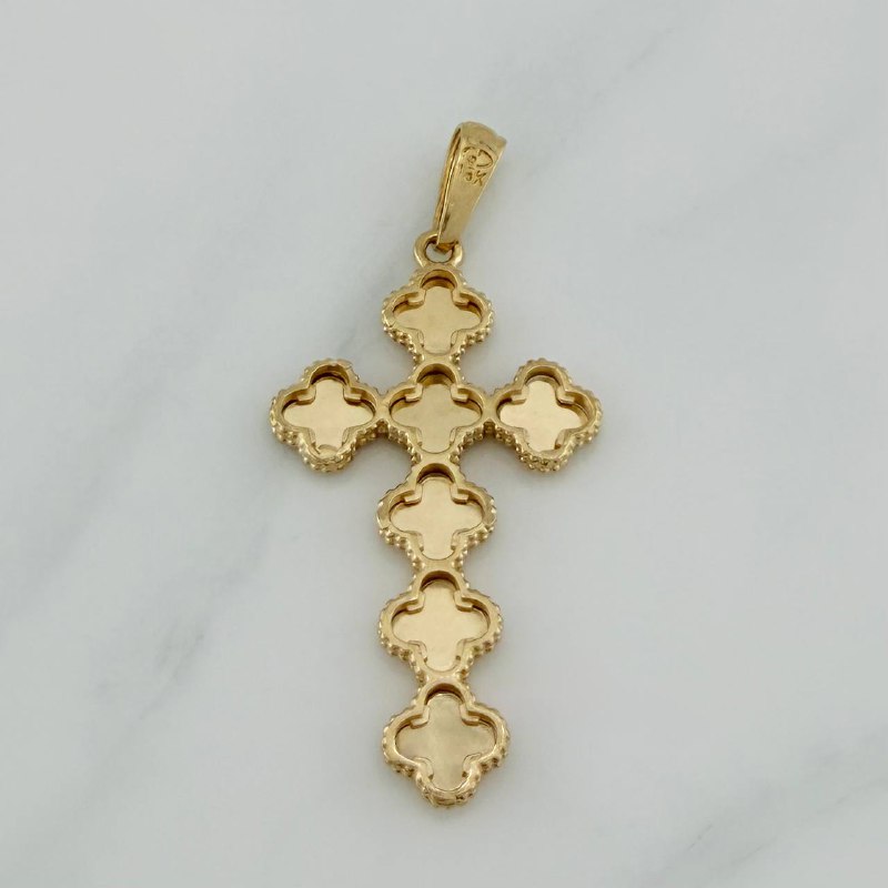 Dije Cruz Trebol 4.9 g / 2 1/4 in Oro Amarillo 18K