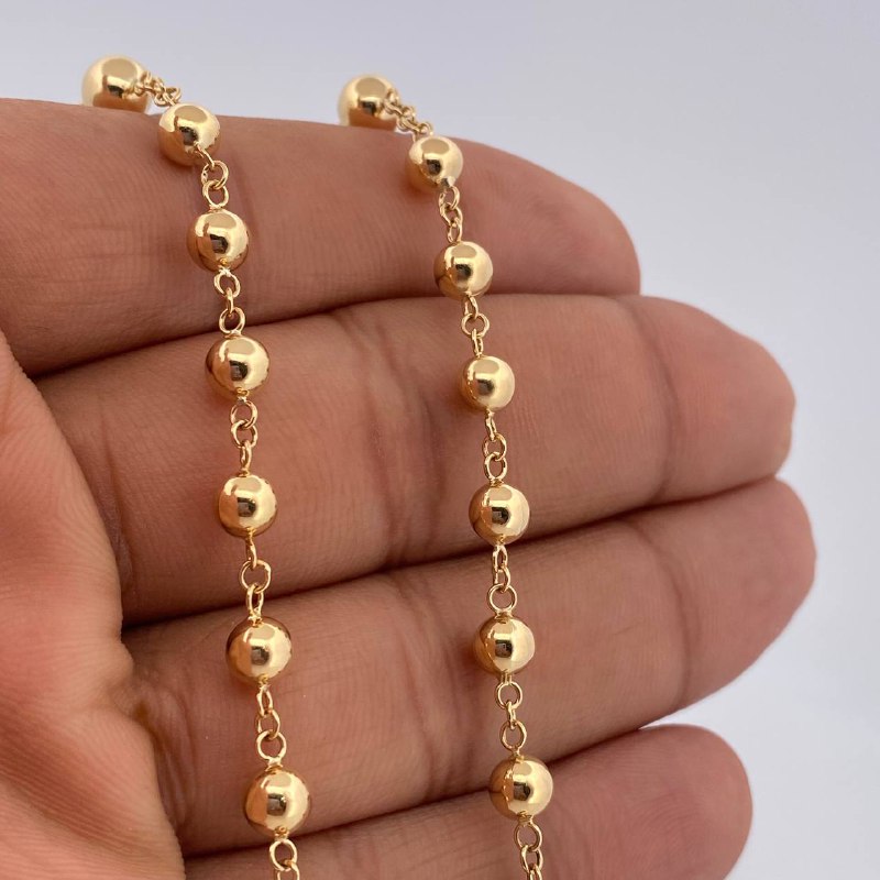 Miraculous Virgin Rosary 12.4gr / 58cm / 18K Yellow Gold &