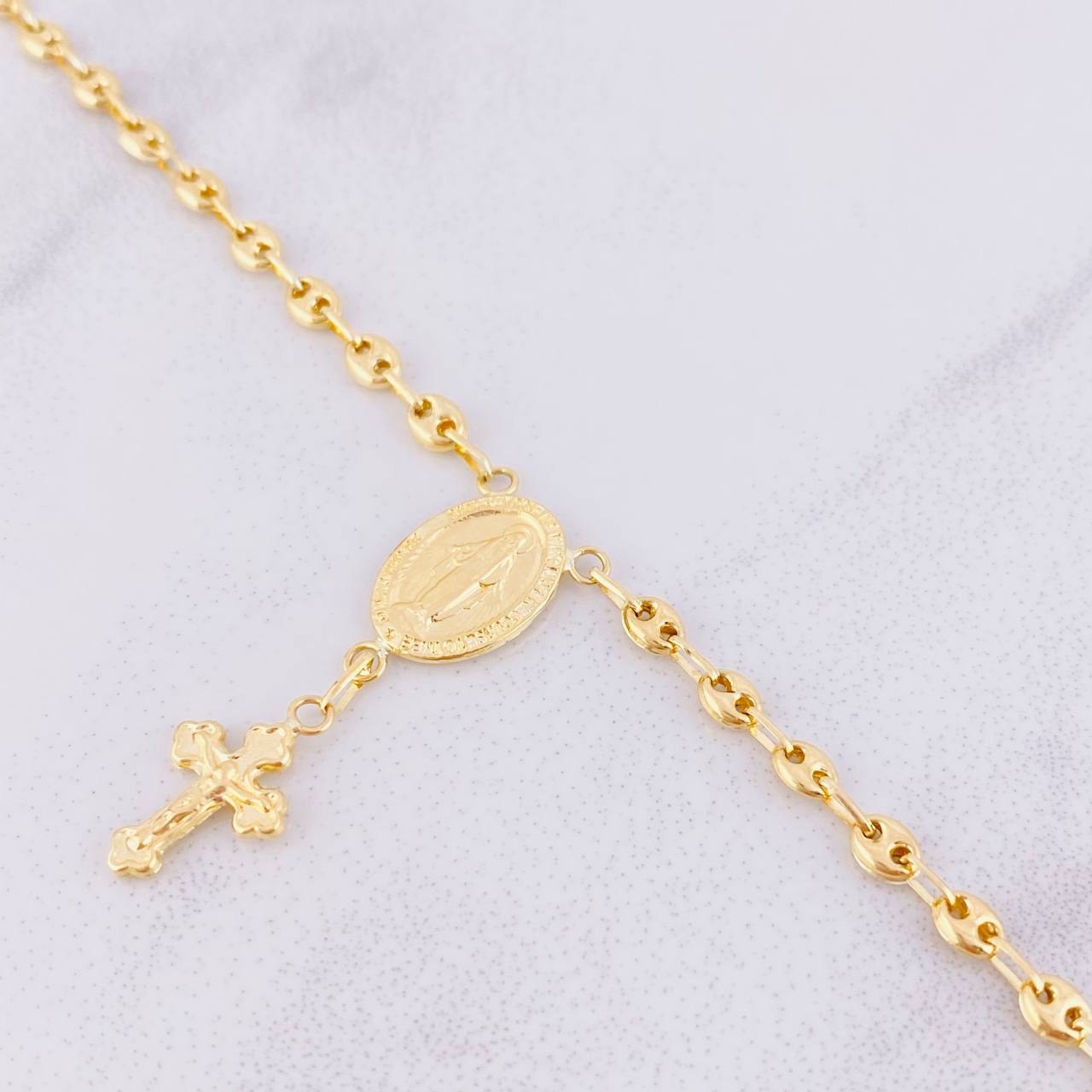 Pulso Denario GC Virgen Milagrosa 2.75g / 7 1/4 in / 3.45mm Oro Amarillo 18K