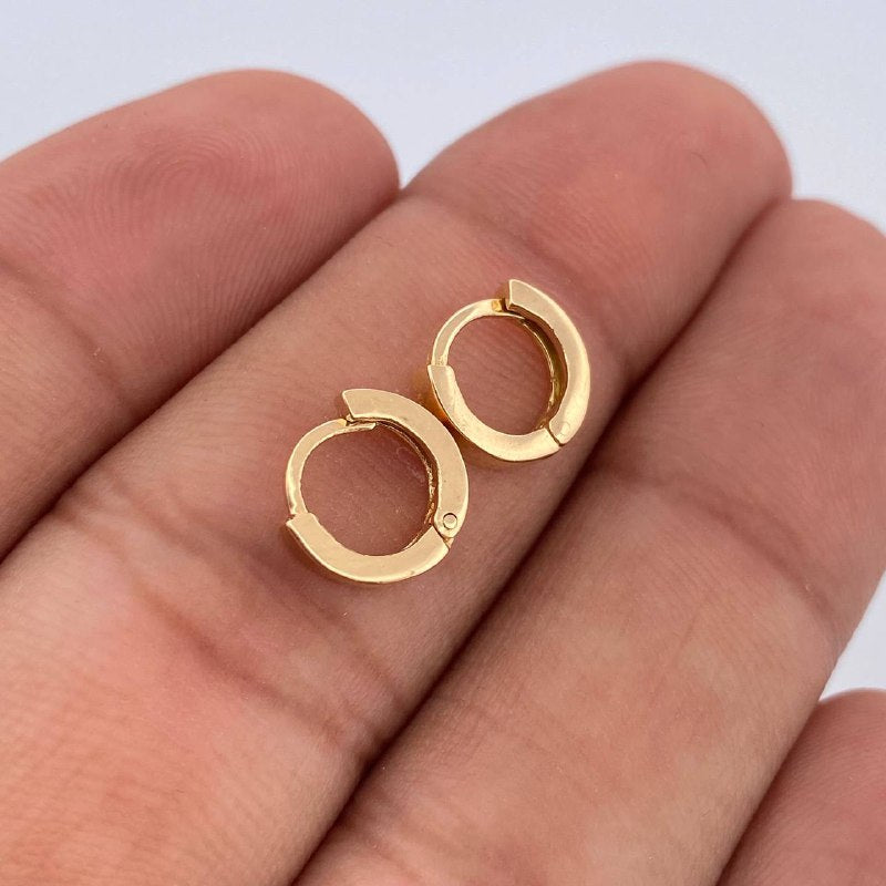 Hoop Earrings Rose 1.9gr / 1cm / 18K Gold $