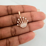 Dije Corona Queen 2.2gr / 1 in / Dos Oros Blanco Rosa 18K %