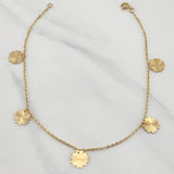 Tobillera Trebol Aro Seguido 2.25 g / 10 in / 1.2 mm Oro Amarillo 18K