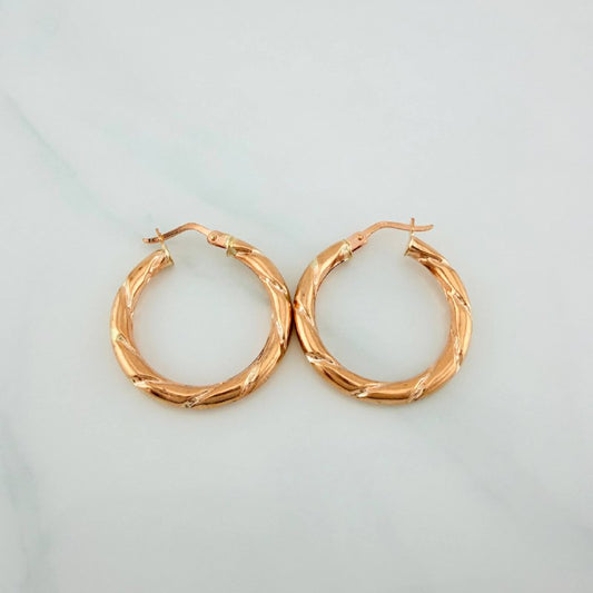 Candongas Rox Lisa 2.75 g / 1 in Oro Rosa 18K