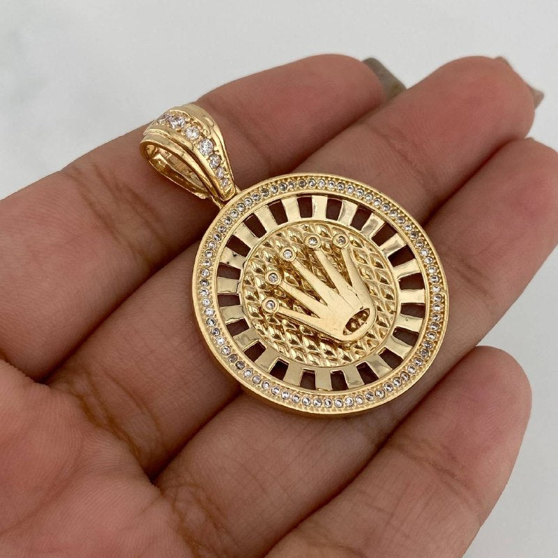 Dije Corona 9.15 g / 1 1/2 in Oro Amarillo 18K