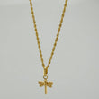 Set Cadena Lazo + Dije Libelula / 1,25 gr / 17 3/4 in Oro Amarillo 18K