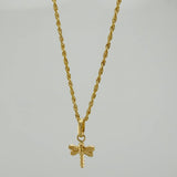 Set Cadena Lazo + Dije Libelula / 1,25 gr / 17 3/4 in Oro Amarillo 18K