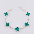 Modular Classic Link Bracelet Clover 8.35g / 8 in - 7 1/4 in / 4.4mm Silver 925