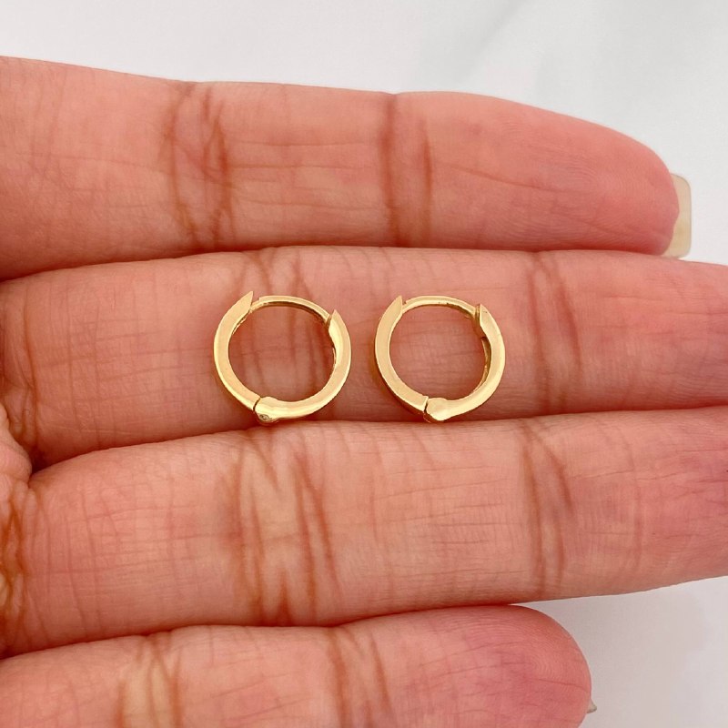 Hoop Earrings Plain 1.65 g / 1/2 in Yellow Gold 18K