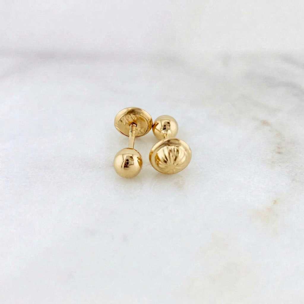 Topos Bola Lisa 0.55 g / 4 mm Oro Amarillo 18K