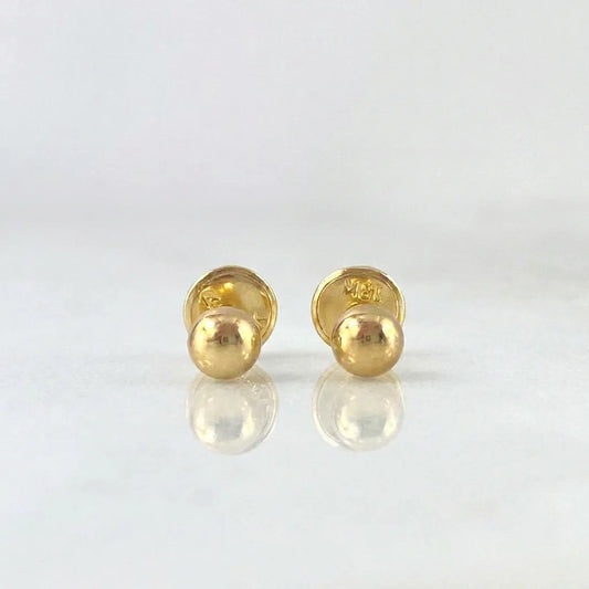Plain Bead Stud Earrings 5mm 0.55g / in / 5mm Yellow Gold 18K