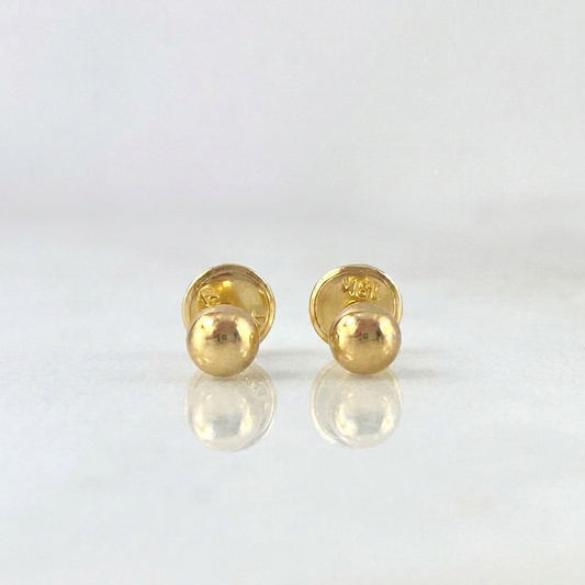 Plain Bead Stud Earrings 0.45g / in / 4mm Yellow Gold 18K