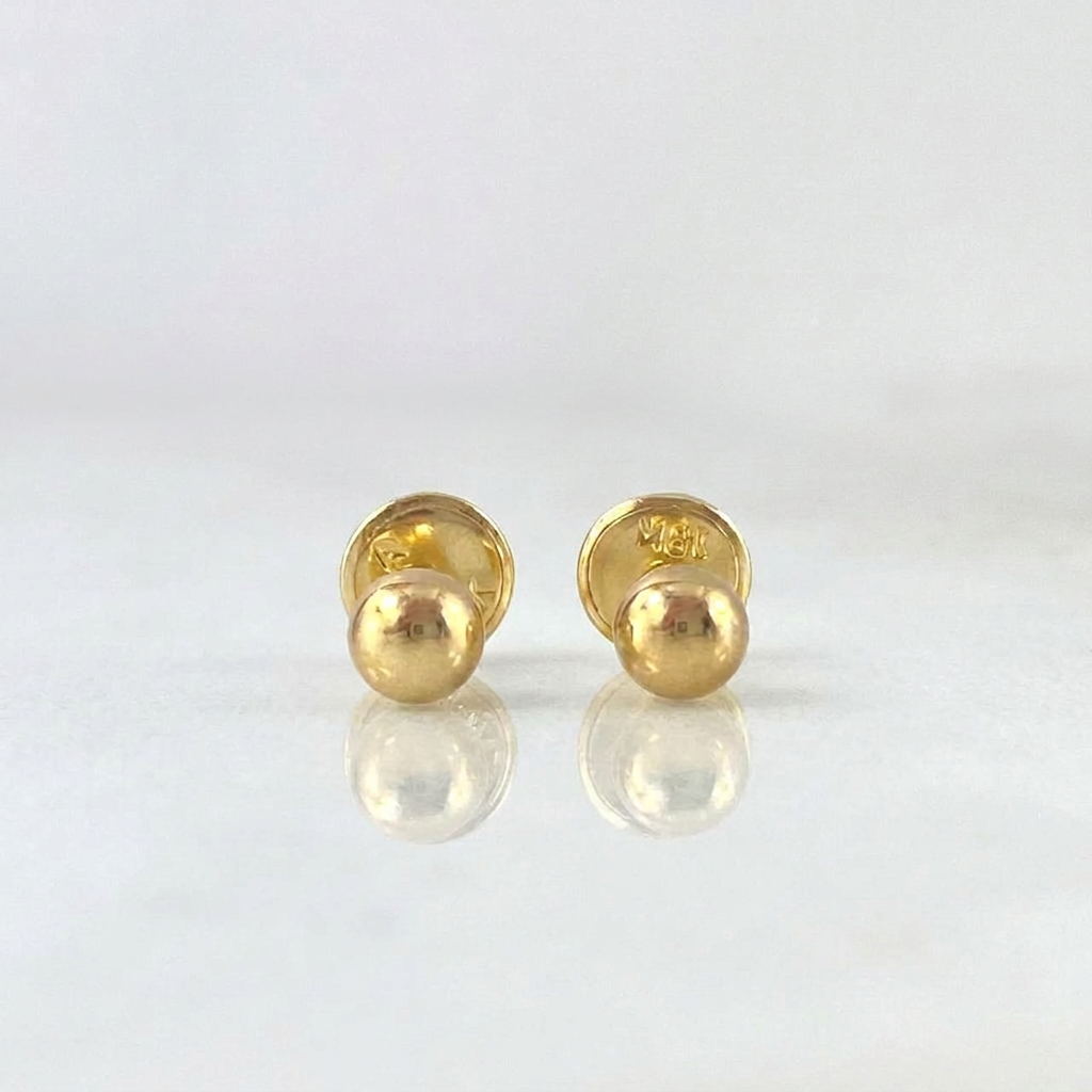 Topos Bola Lisa 0.45g / in / 4mm Oro Amarillo 18K