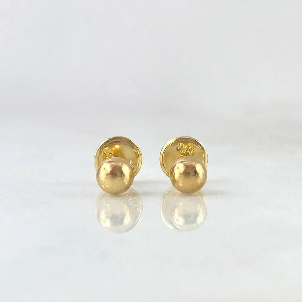 Topos Bola Lisa 0.5 g / in / 4 mm Oro Amarillo 18K