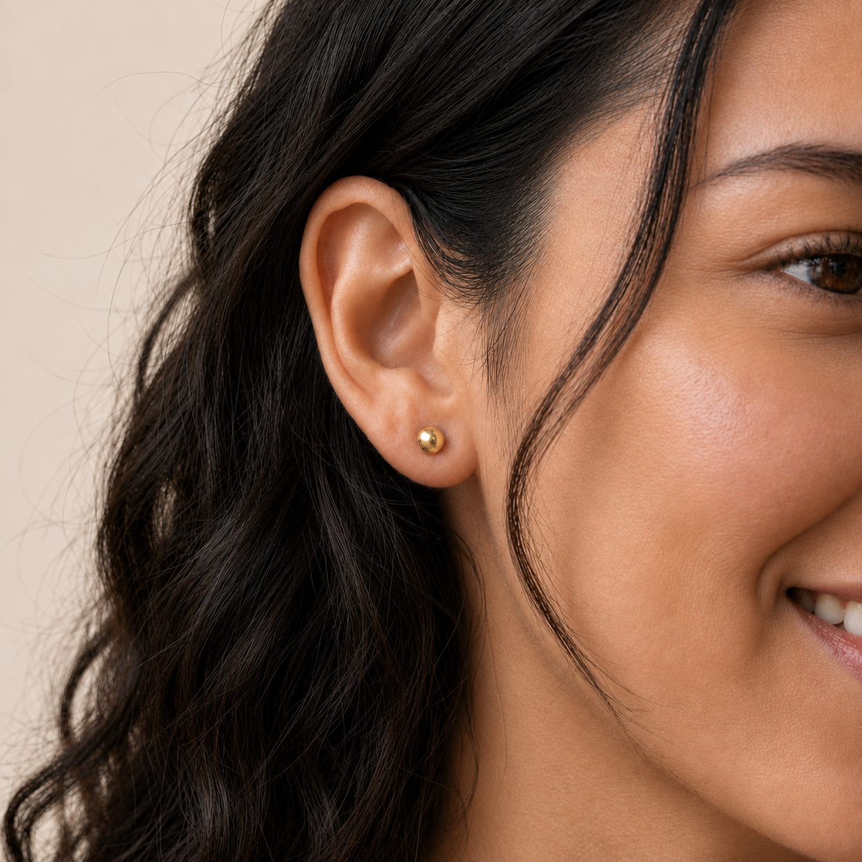 Topos Bola Lisa 0.55 g / 4 mm Oro Amarillo 18K
