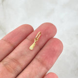 Dije Ala 0.35gr / 2cm / Circon Blanco Oro Amarillo 18K ©