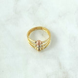 Three Ring Band 3.15gr / Size 6 3/4 / Beads 4mm Diamond Cut Three 18K Gold *