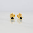 Stud Earrings Four Claws 0.6g / in / 2.64mm Yellow Gold 18K