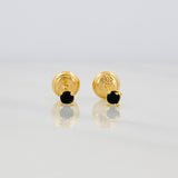 Stud Earrings Four Claws 0.6g / in / 2.64mm Yellow Gold 18K