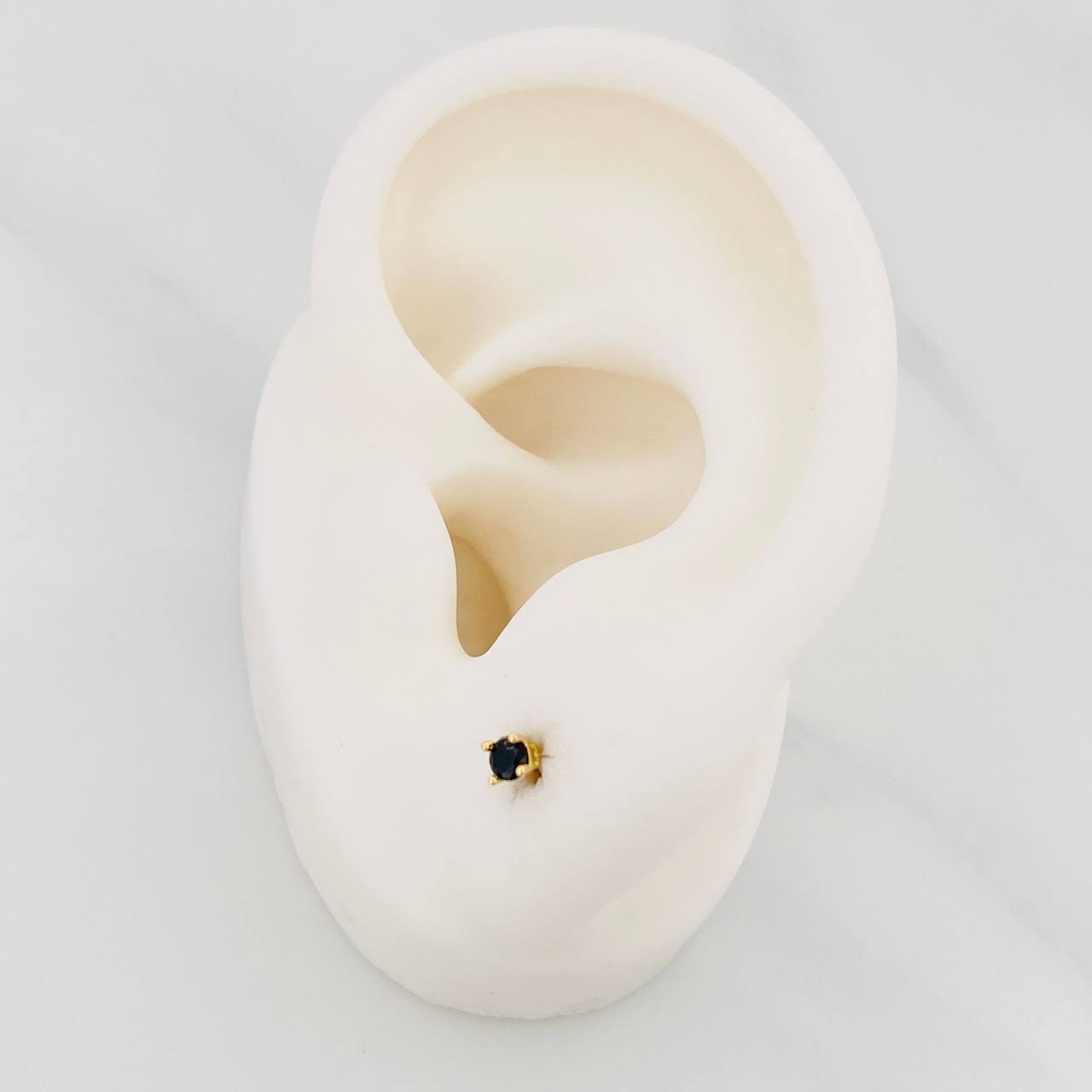 Stud Earrings Four Claws 0.6g / in / 2.64mm Yellow Gold 18K