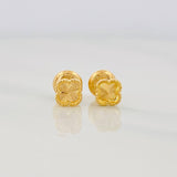 Stud Earrings Clover Diamond Cut 0.75g / in / 5mm Yellow Gold 18K