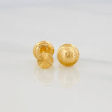 Stud Earrings Circle Diamond Cut 0.7g / in / 5.6mm Yellow Gold 18K
