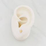 Stud Earrings Circle Diamond Cut 0.7g / in / 5.6mm Yellow Gold 18K
