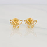 Stud Earrings Butterflies 0.6g / in / 9.6mm Yellow Gold 18K