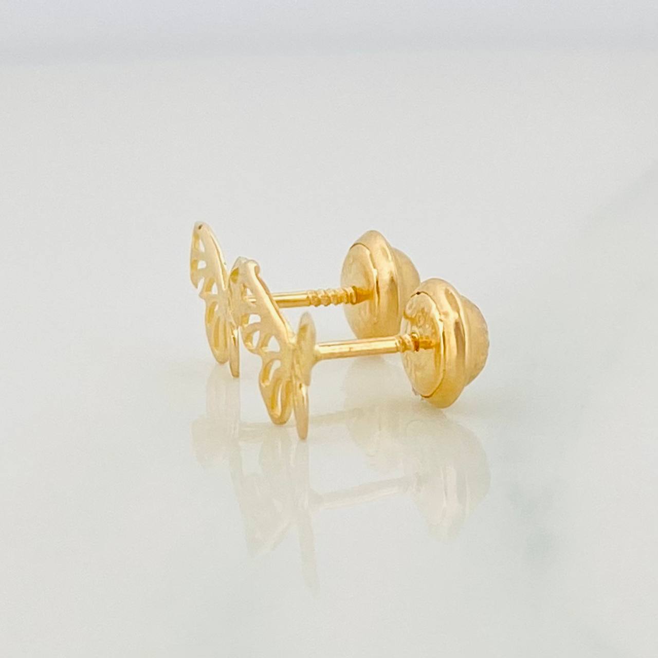Stud Earrings Butterflies 0.6g / in / 9.6mm Yellow Gold 18K