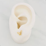 Stud Earrings Butterflies 0.6g / in / 9.6mm Yellow Gold 18K