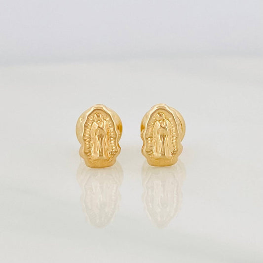 Virgin Guadalupe Stud Earrings 0.65g / in / 4.32mm 18K Yellow Gold