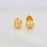 Virgin Guadalupe Stud Earrings 0.65g / in / 4.32mm 18K Yellow Gold