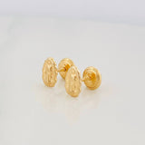 Virgin Guadalupe Stud Earrings 0.65g / in / 4.32mm 18K Yellow Gold