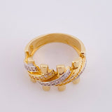 Anillo Eslabones Cubano 4.75 g / T6 Dos Oros Amarillo Blanco 18K