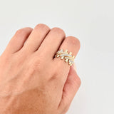 Anillo Eslabones Cubano 4.75 g / T6 Dos Oros Amarillo Blanco 18K