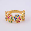 Anillo Retro Flor Hueca 3.15 g / T7 1/2 Oro Amarillo 18K