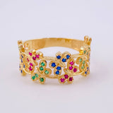 Anillo Retro Flor Hueca 3.15 g / T7 1/2 Oro Amarillo 18K