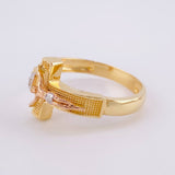 Anillo Cruz Cristo 4.5 g / T9 1/2 Tres Oros 18K