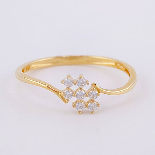 Anillo Curvas 7 Puntos 1.05 g / T6 3/4 Oro Amarillo 18K