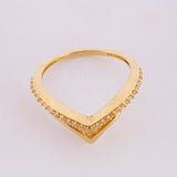 Anillo Curva En V Tupida 2.6 g / T6 1/4 Oro Amarillo 18K