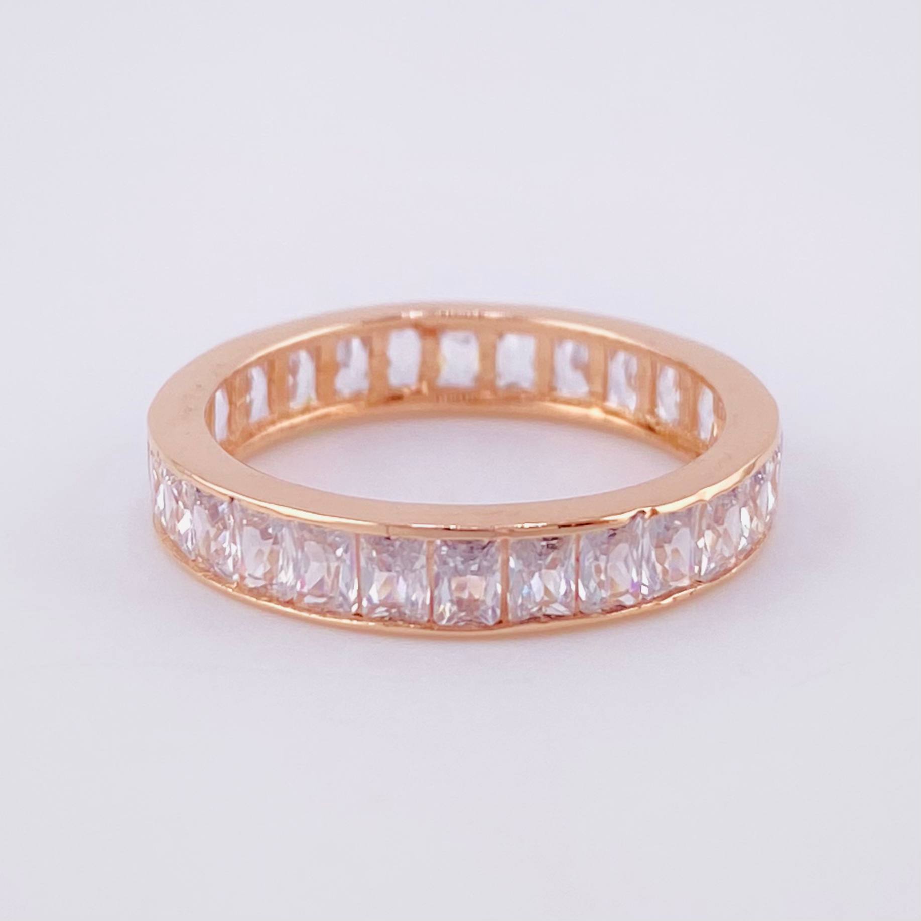 Anillo Carril Tupido 2.45 g / T6 1/4 Oro Rosa 18K