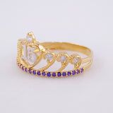 Anillo Corona 15´S 2.05 g / T6 1/4 Dos Oros Amarillo Blanco 18K