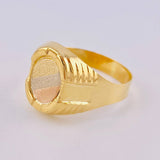 Oval Signet Ring with Frame 3.5 g / T10 Three Golds 18K
