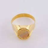 Oval Signet Ring with Frame 3.5 g / T10 Three Golds 18K