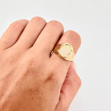 Oval Signet Ring with Frame 3.5 g / T10 Three Golds 18K